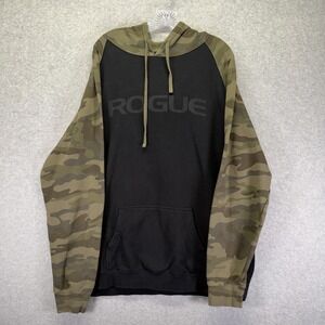 Rogue Hoodie Mens XL Black Camo Raglan Fleece Pullover Sweatshirt Gym CrossFit